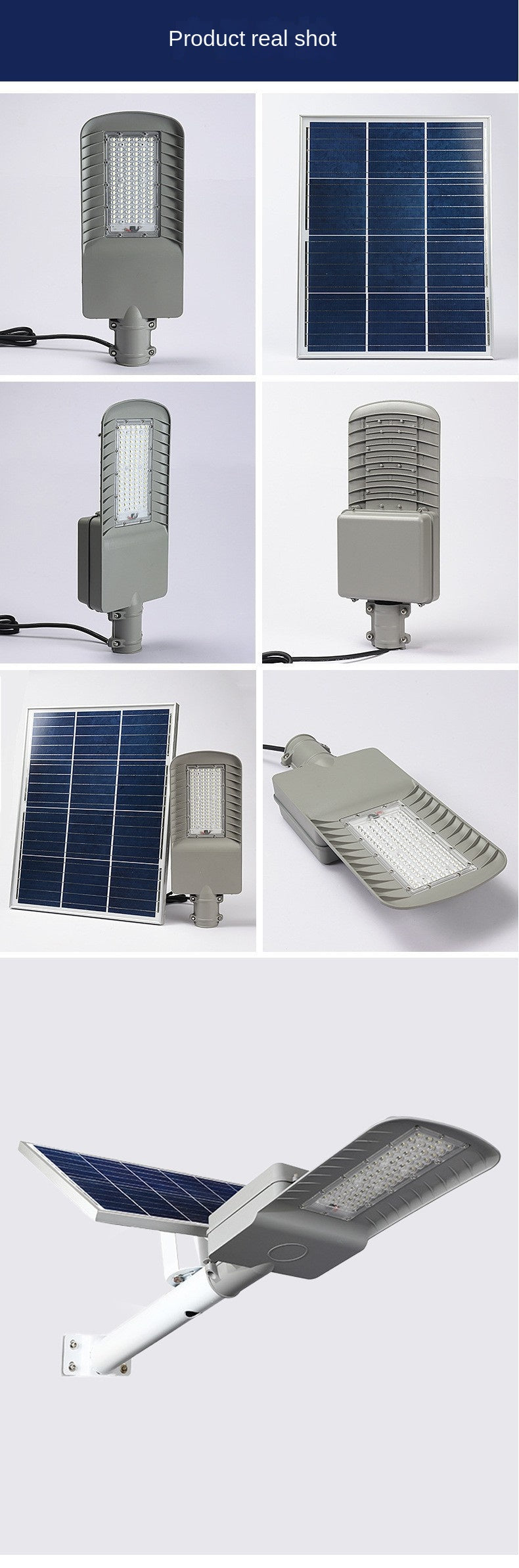 Engineering Solar Street Light Aluminum IP65 Waterproof Outdoor Courtyard Lighting 1000W 2000W 3000W LED Solar Light
