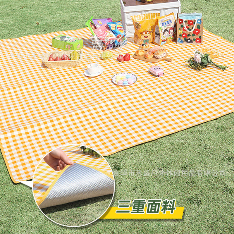 Outdoor Color Film Thickened Waterproof Camping Mat Picnic Mat Lawn Mat Picnic Cloth Mat Dormitory Floor Mat Moisture-Proof Mattress