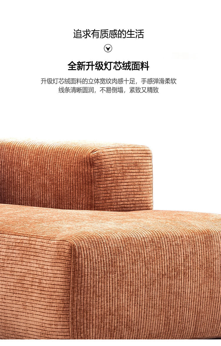 Sofa for Living Room Small Apartment Rental Bedroom Two or Three Seater Elephant Ear Lazy Straight Fabric Sofa New Model