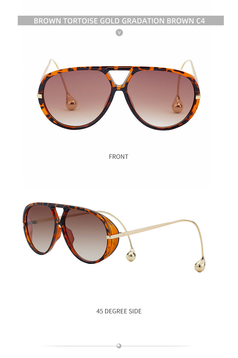 2025New Sunglasses for Women, European and American Fashion Glasses, Double Bridge Personality Aviator Sunglasses, Sun Protection Pilot Sunglasses for Men