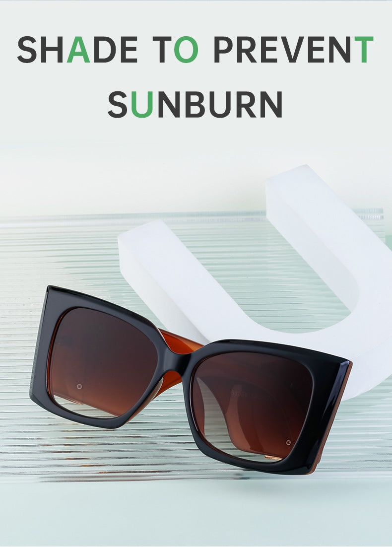 Yang Shulin Style Cat Eye Sunglasses for Women Fashion Large Frame Sunglasses High-end Sun Protection Glasses glasses