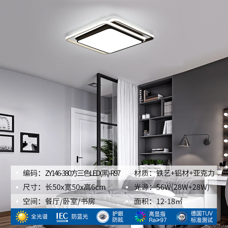 Light Luxury Nordic Ceiling Light for Living Room, Simple Modern Elegant Rectangular Creative Home Hall Master Bedroom Lighting