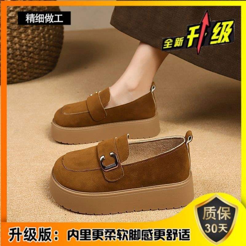 Women's Thick-Soled Birkenstock Shoes2025New Spring Retro Slip-On Lazy Casual Loafers Warm Birkenstock Single Shoes