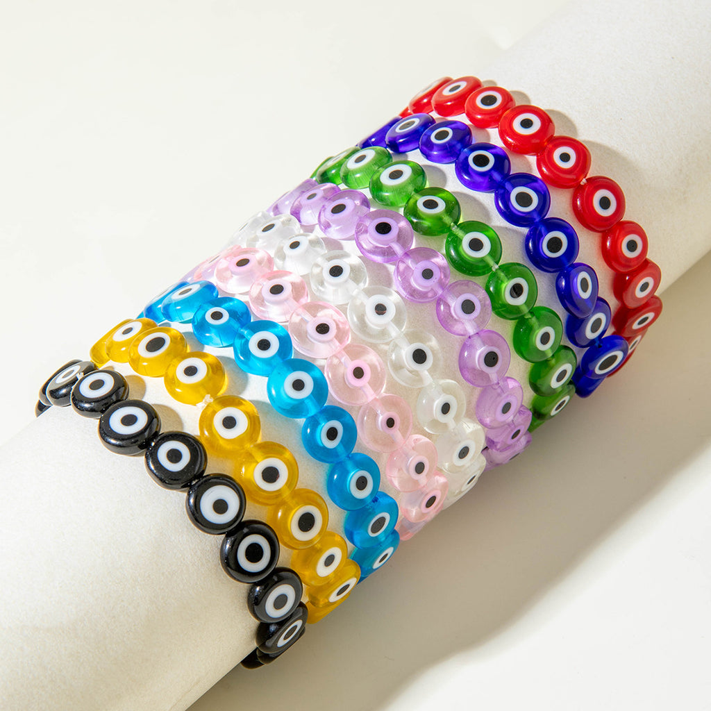 European and American Ornament Bohemian Devil's Eye Beaded Bracelet  Fashionable and Unique Eye Elastic Bracelet Wholesale