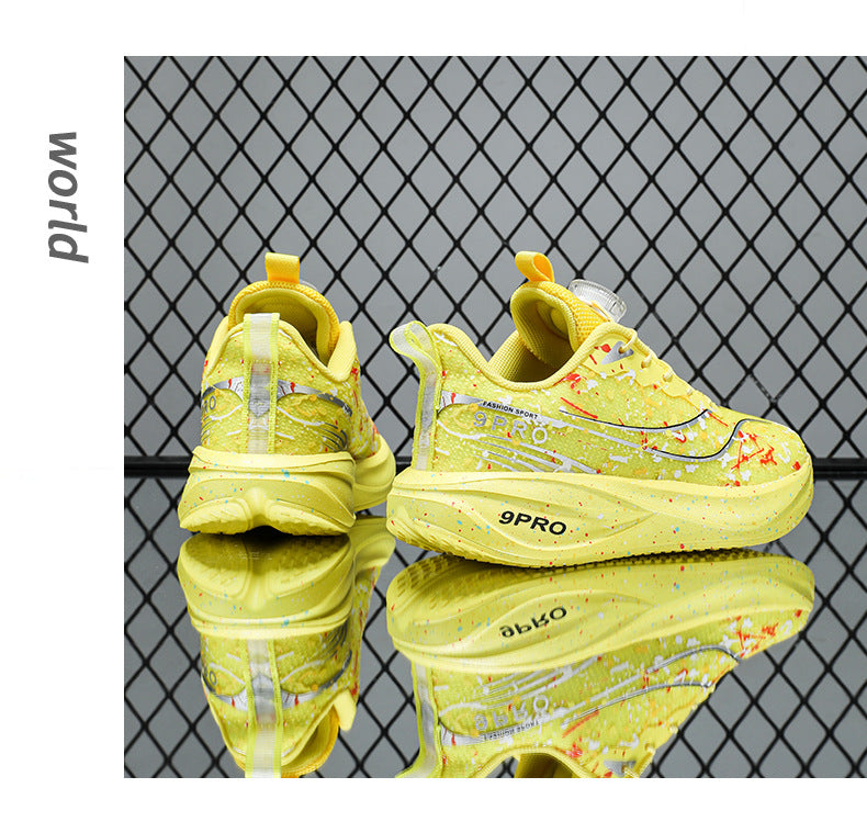 Children's Running Shoes with Rotating Buckle, Breathable Mesh Surface, Ultra-light Soft Sole, Wear-resistant, Non-slip, Racing Sports Shoes for Boys and Girls