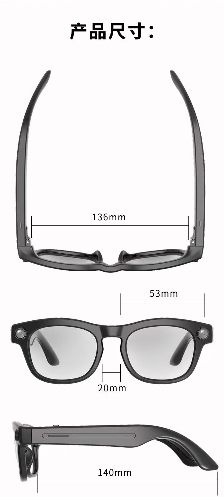 Hot Sale G10Smart Glasses AI Translation AI Intelligent Object Recognition Intelligent Navigation Wearable1080P High Definition Shooting