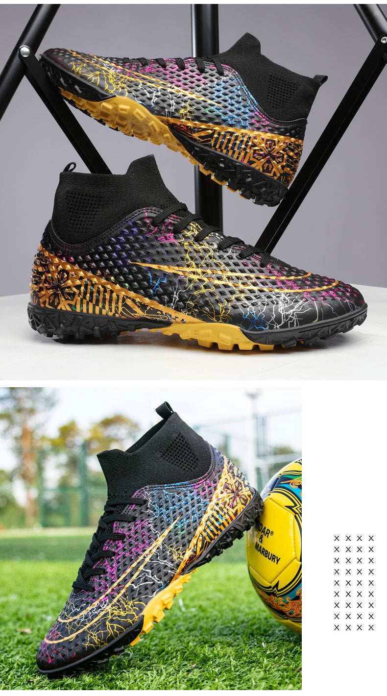 New high-top soccer shoes for men and women AG Spike TF Broken Nail Youth Student Grassland Competition Training Shoes