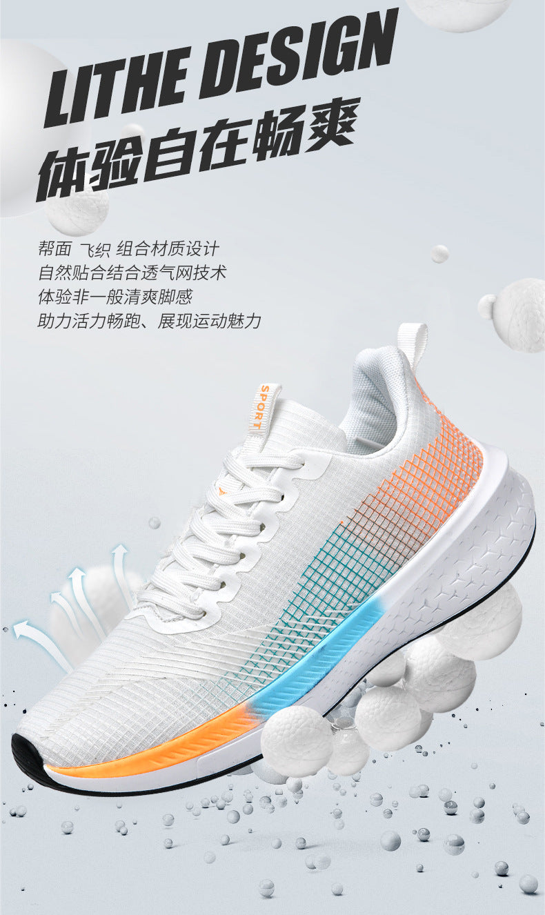 2025Spring and Summer Running Shoes for Men and Women, Mesh Breathable Soft Sole Student Sports Shoes, Racing Running Shoes, Shock Absorption, Casual Versatile