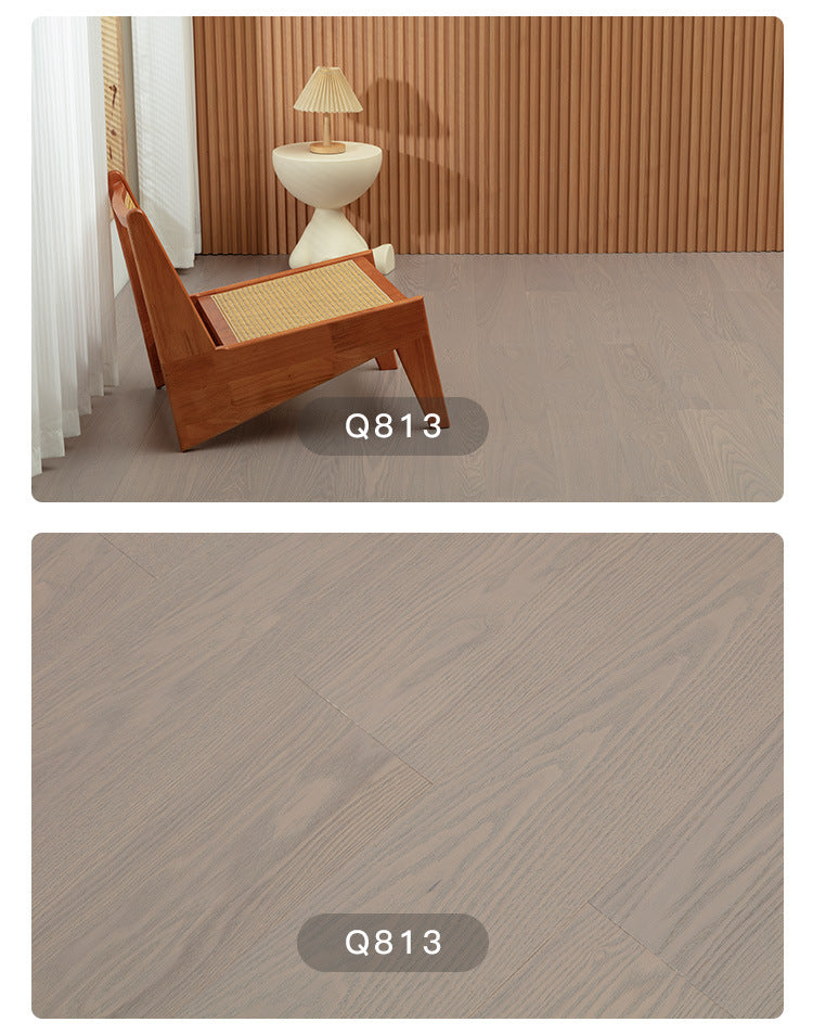 1.2mm White Ash Natural Wood Veneer New Three-Layer Solid Wood Composite Floor Heating Home Eco-Friendly Flooring Package Installation for Entry