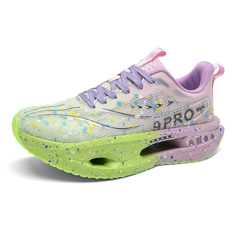 Autumn New Red Rabbit9Fluorescent Breathable Comfortable Couple Sports Shoes Ultra-Light Cushioning Rebound Anti-Slip Wear-Resistant Running