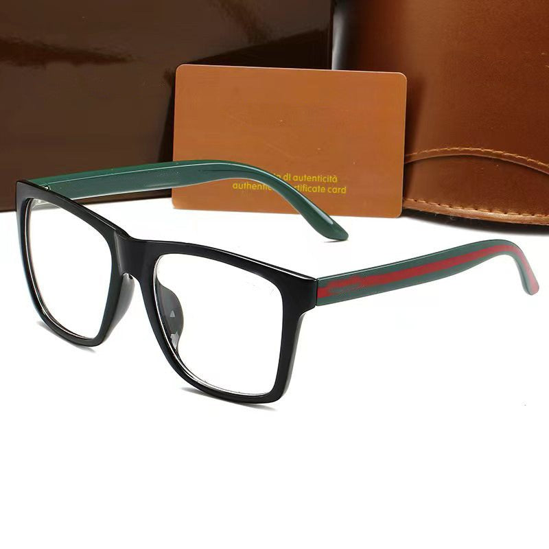 Classic Trendy Retro Sunglasses for Men and Women, Square Frame, Fashionable, UV Protection, Strong Light, Personality, Black Leg, Black Lens, Clip-on