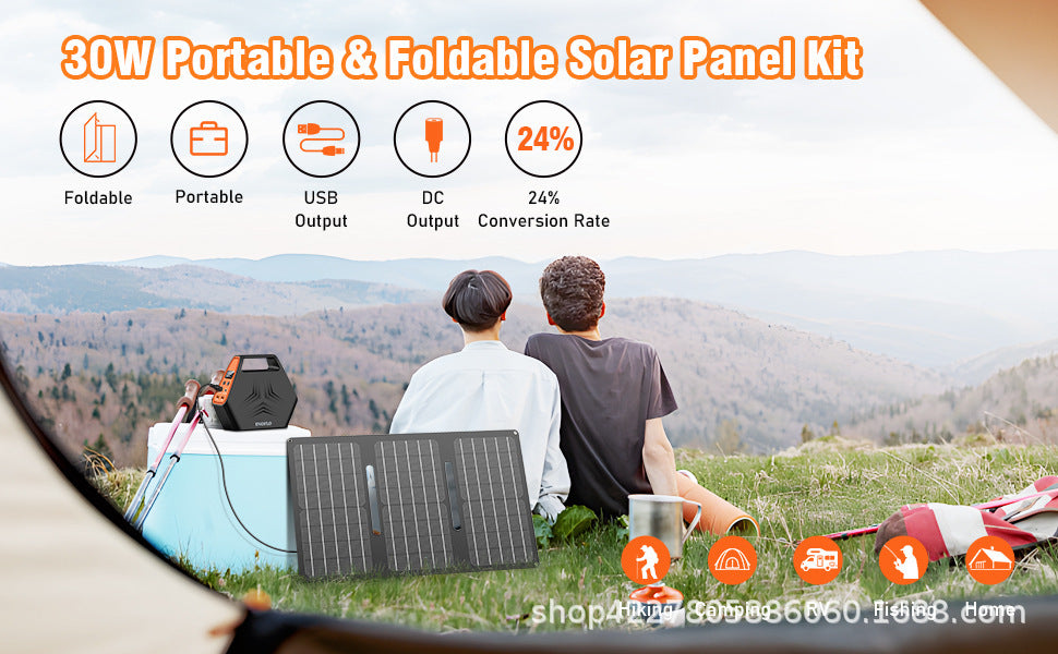 Exclusive Supply30W Outdoor Solar Folding Panel High Efficiency Charger Monocrystalline Silicon Solar Cell