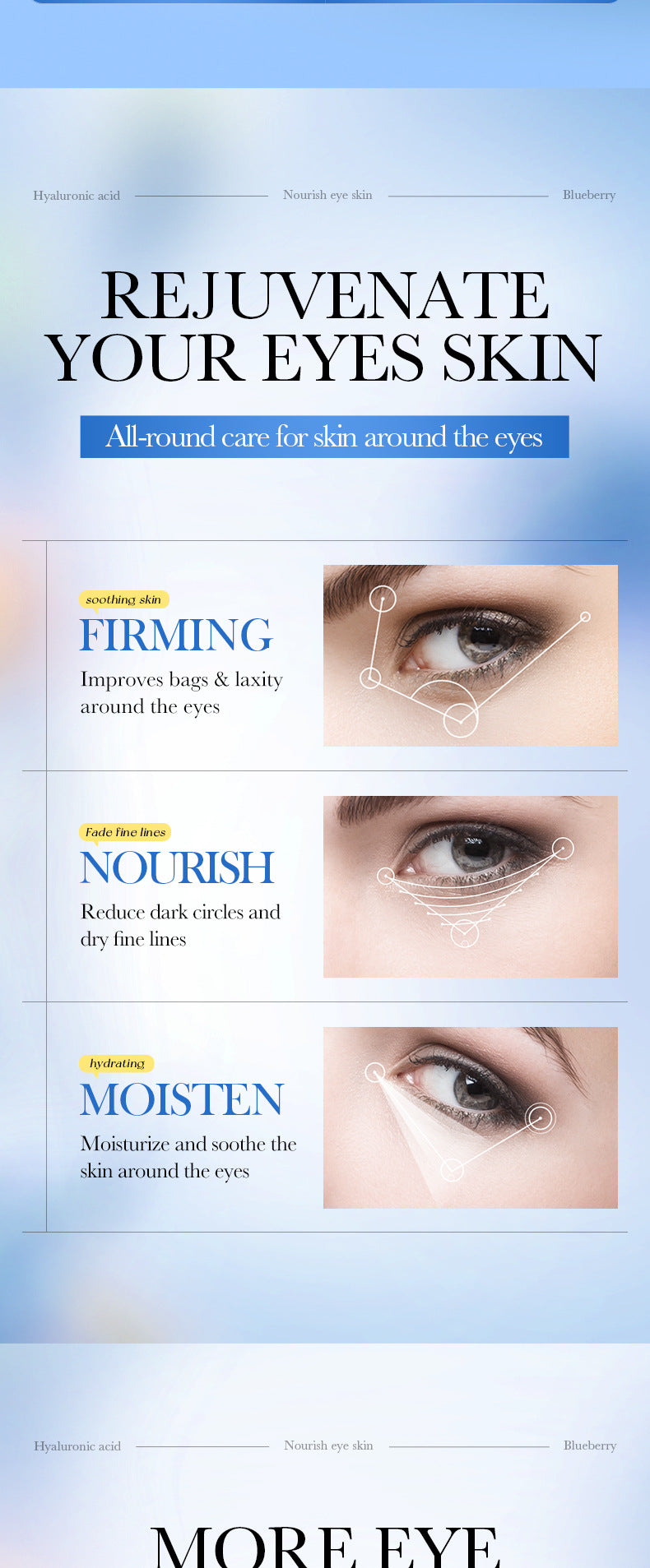 Full English Blueberry Fruit Smooth Eye Mask SADOER Moisturizing and Nourishing Eye Mask Patches  Wholesale