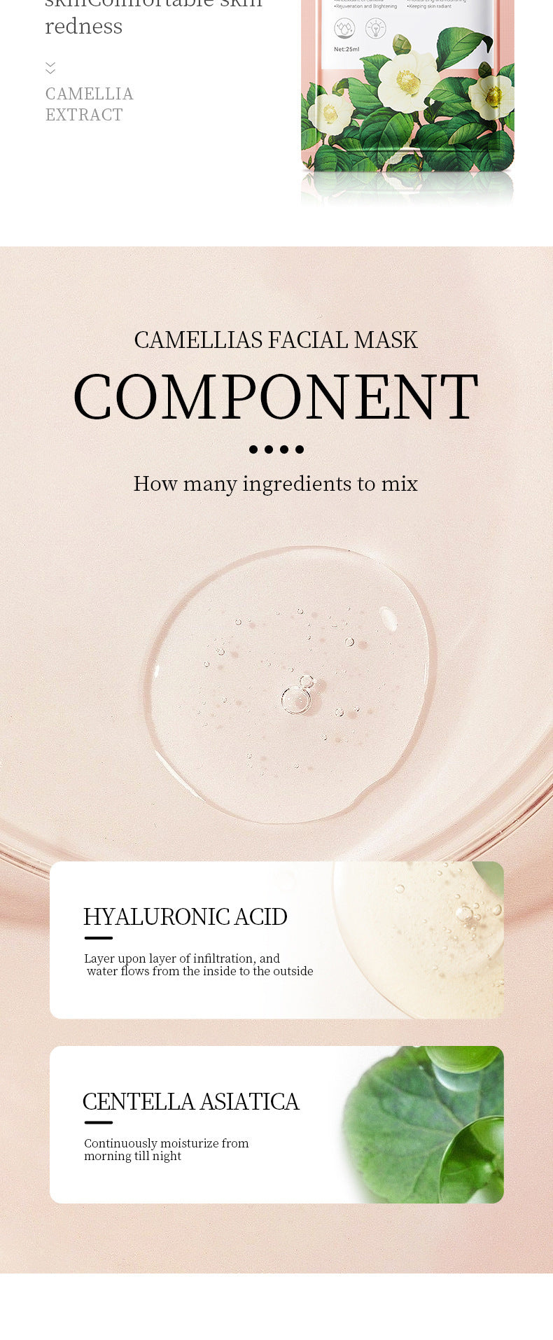 Camellia Mask BIOAOUA Hydrating Moisturizing Tablets Cross-Border Wholesale Manufacturer