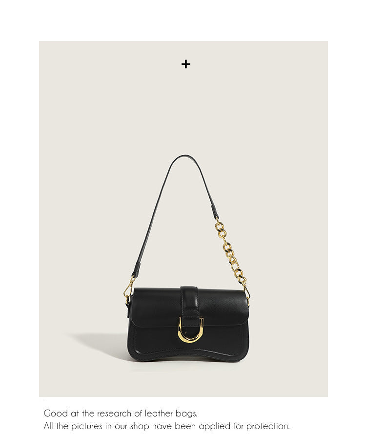 Versatile Texture New Baguette Bag Retro Fashion Elegant Versatile Shoulder Underarm Bag Crossbody Women's Bag