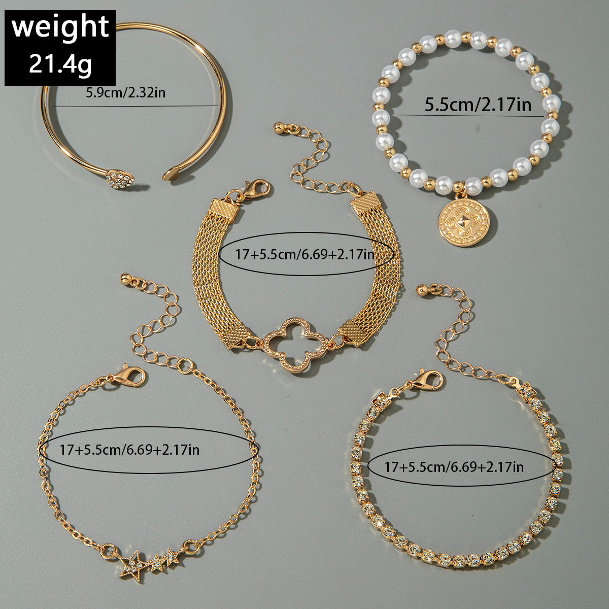 European and American Jewelry High-End Imitation Crystal Butterfly Bracelet Set Fashion Inlaid Diamond Heart Bracelet Wholesale