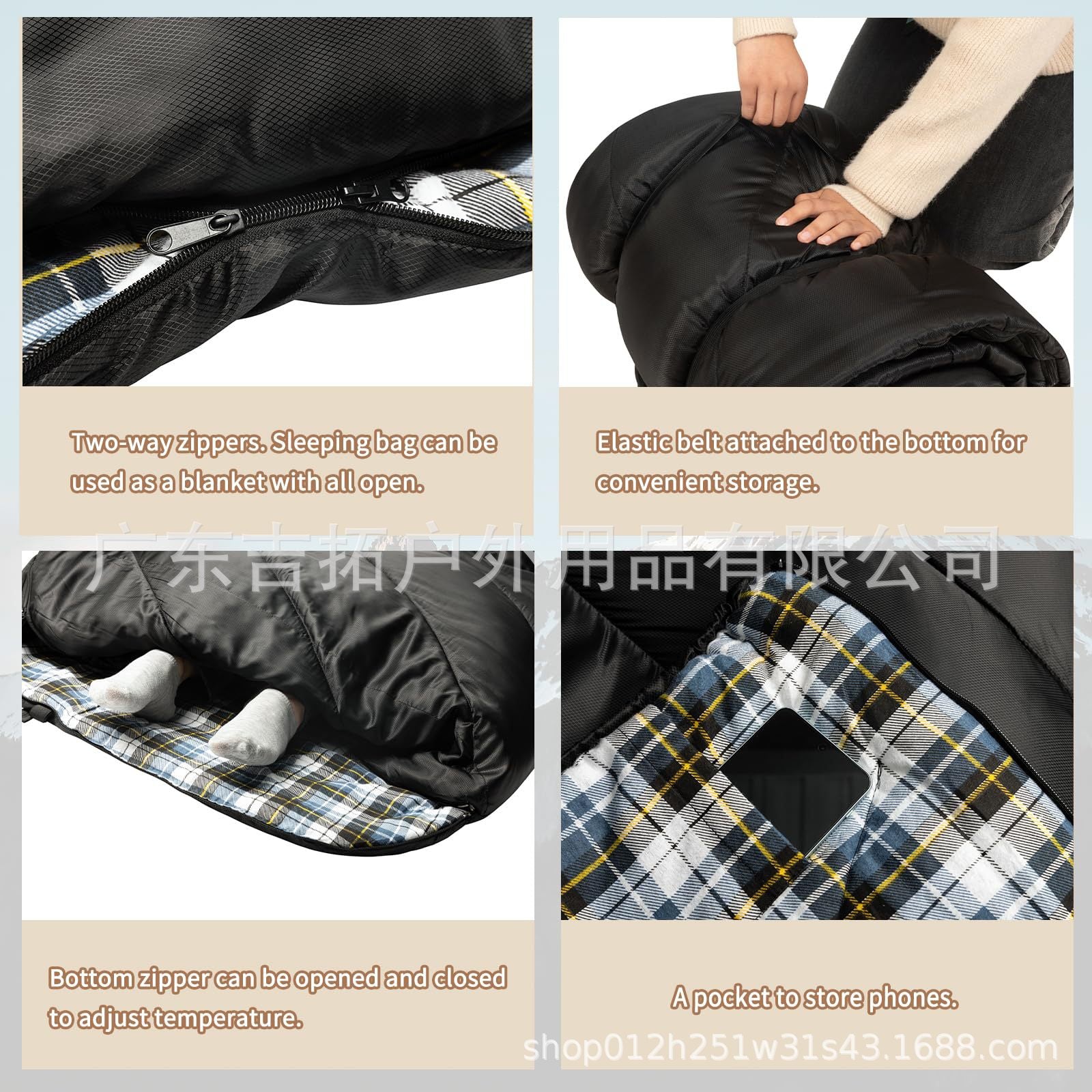 New Winter Sleeping Bag, Extra Wide and Thick, Warm Envelope Style Sleeping Bag for Outdoor Camping, Adult Quilt