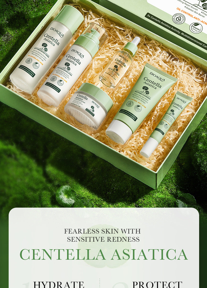BIOAOUA Centella asiatica soothing and repairing six-piece set Moisturizing skin care product set  wholesale