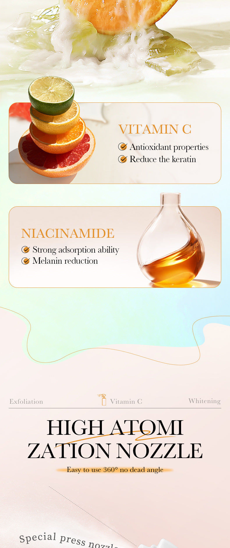 Full English Exfoliating Spray SADOER Exfoliating Gentle Cleansing Body Hydrating Spray  Wholesale