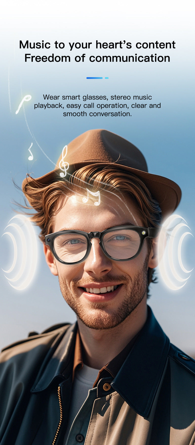 New ai Smart Glasses mate2With Camera for High-Definition Photo and Video Recording GS380Bluetooth Glasses