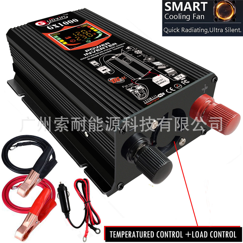Inverter500W 12V Turn110V 220V Double USB Smart Display Export inverter