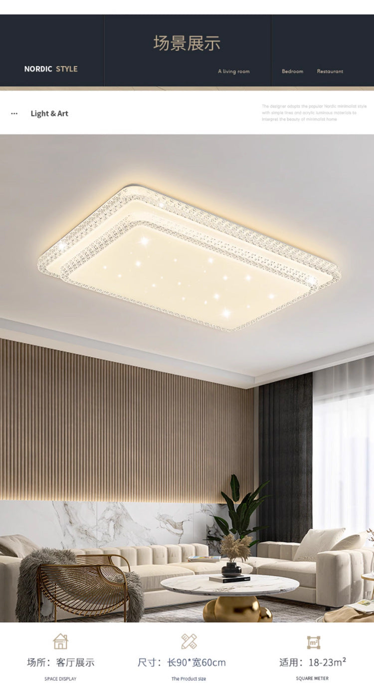 2025New led Ceiling Lamp Living Room Large Lamp Fashion Lighting Simple Modern Light Luxury Imitation Crystal Bedroom Lamp