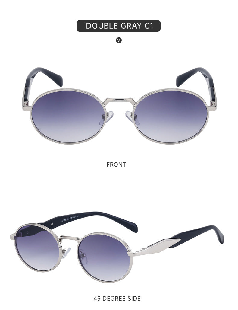 Oval Small Frame Sunglasses for Women, High-End Brand, European and American Style, Trendy UV Protection Sunglasses