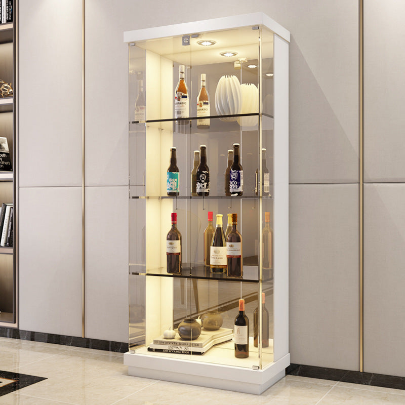 Custom Apartment Glass Wine Cabinet Light Luxury Transparent Collection Figurine Display Cabinet Factory Direct Sales Undertakes Hotel Projects