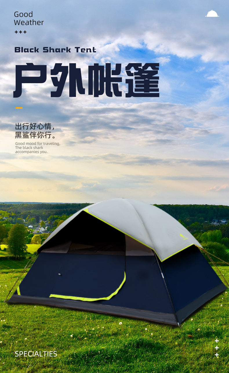 Camping Tent5-6Waterproof Sunscreen Black Glue Outdoor Double Layer Large Space Camping Park Wholesale Outdoor Camping