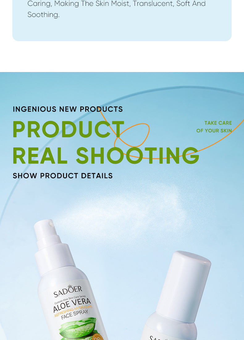 Full English Aloe Vera Skincare Set SADOER Cleansing, hydrating, moisturizing, and nourishing  foreign trade manufacturer wholesale