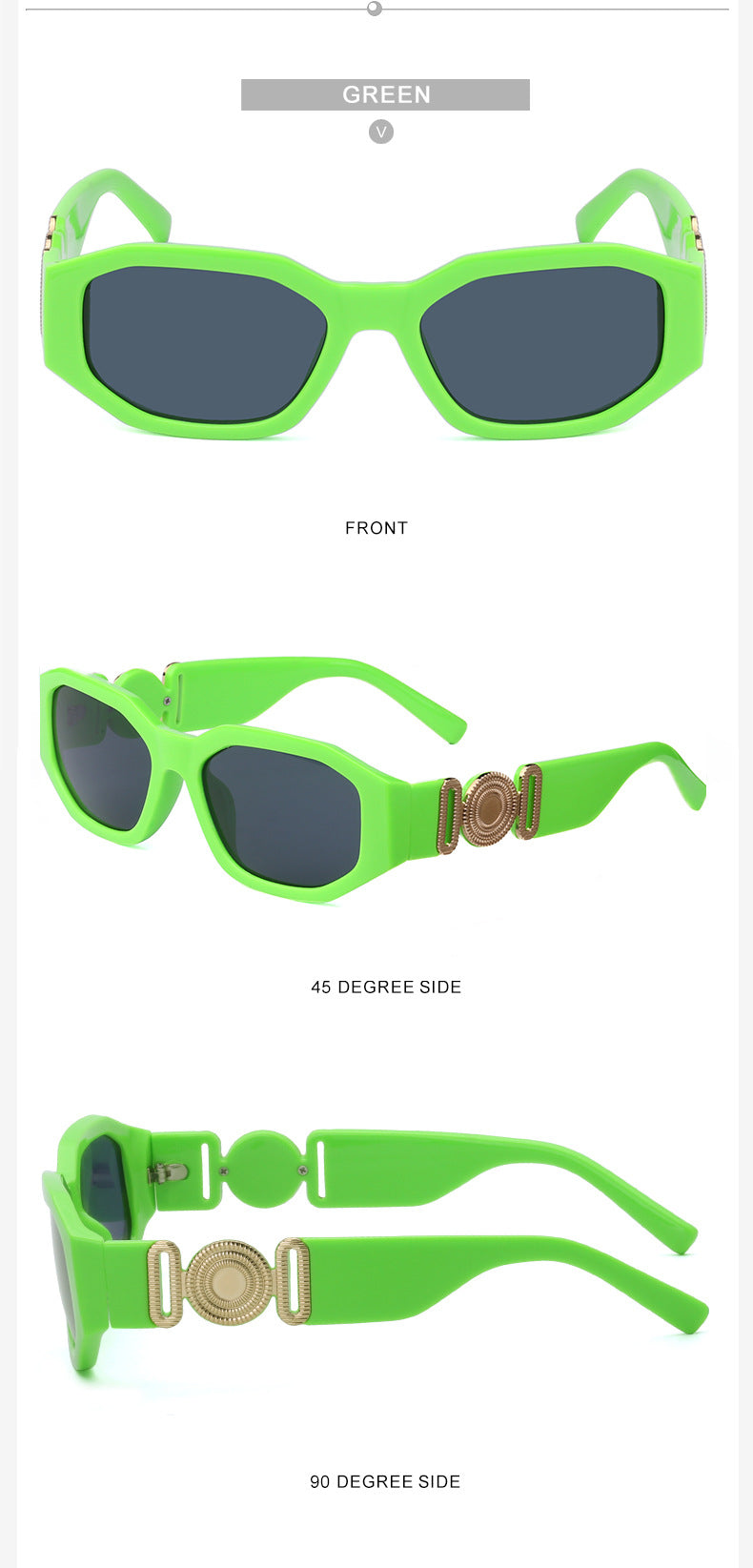 2025New Small Square Frame Sunglasses European and American Trendy Head-Shaped Polygonal Glasses Small Frame Sunglasses for Men