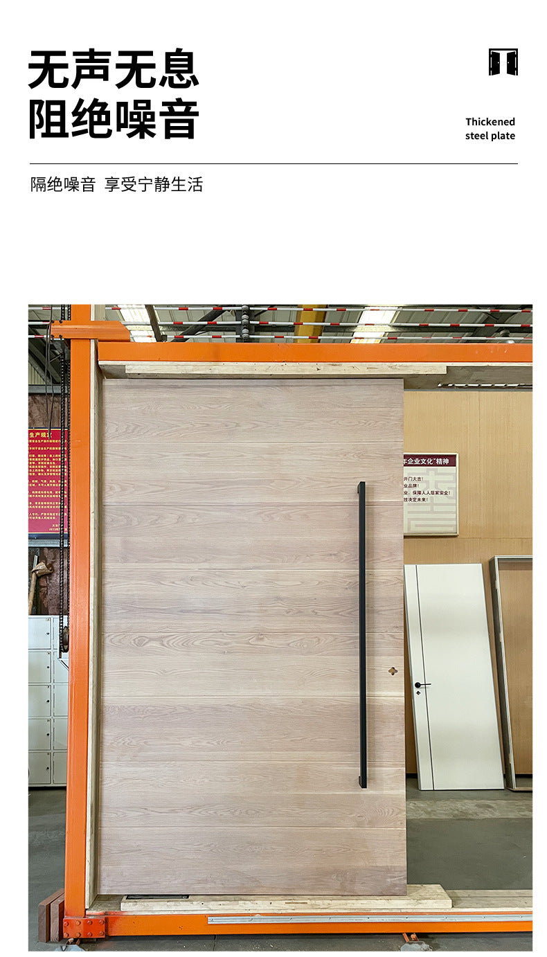 Export Model American Style Entry Door Pivot Composite Door Top and Bottom Pivot Wooden Door Anti-theft Entry Door Aluminum Rotating Entry