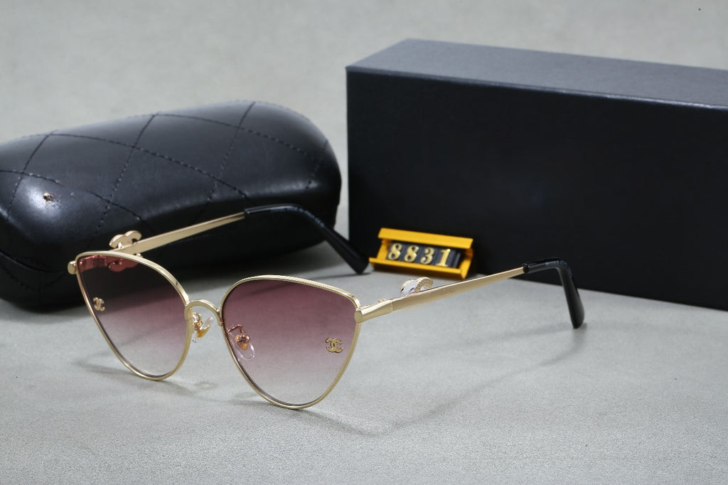 Xiaoxiang Big Brand Fashion Metal Cut Edge Sunscreen Sunglasses Trendy Street Style Brightening Slimming Sunglasses sunglasses