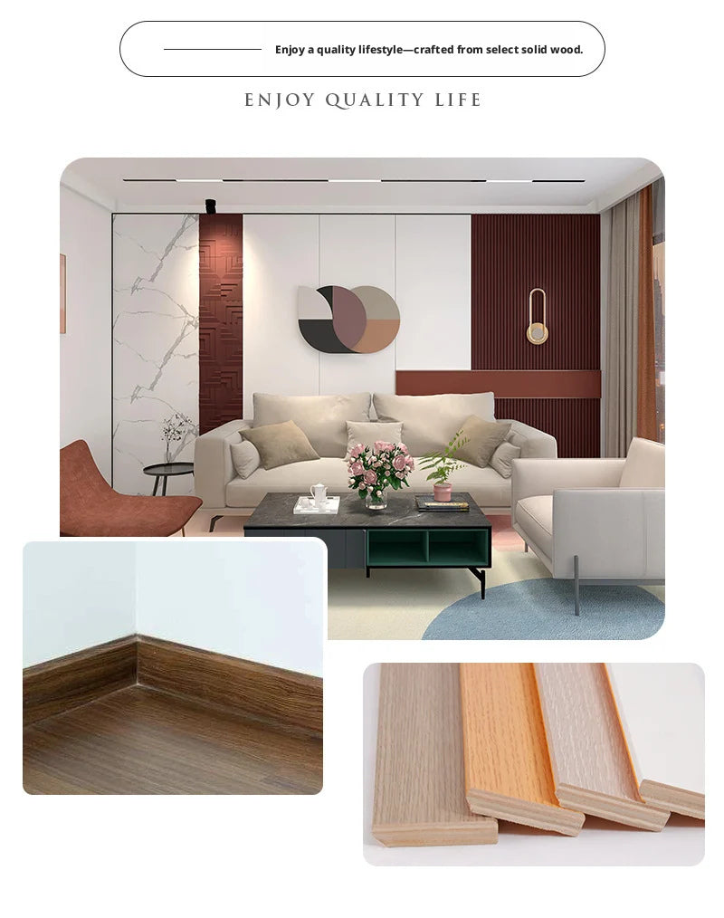 7 Solid wood skirting board6New Chinese-style baseboard12Universal wall corner trim for home decoration and hotel projects