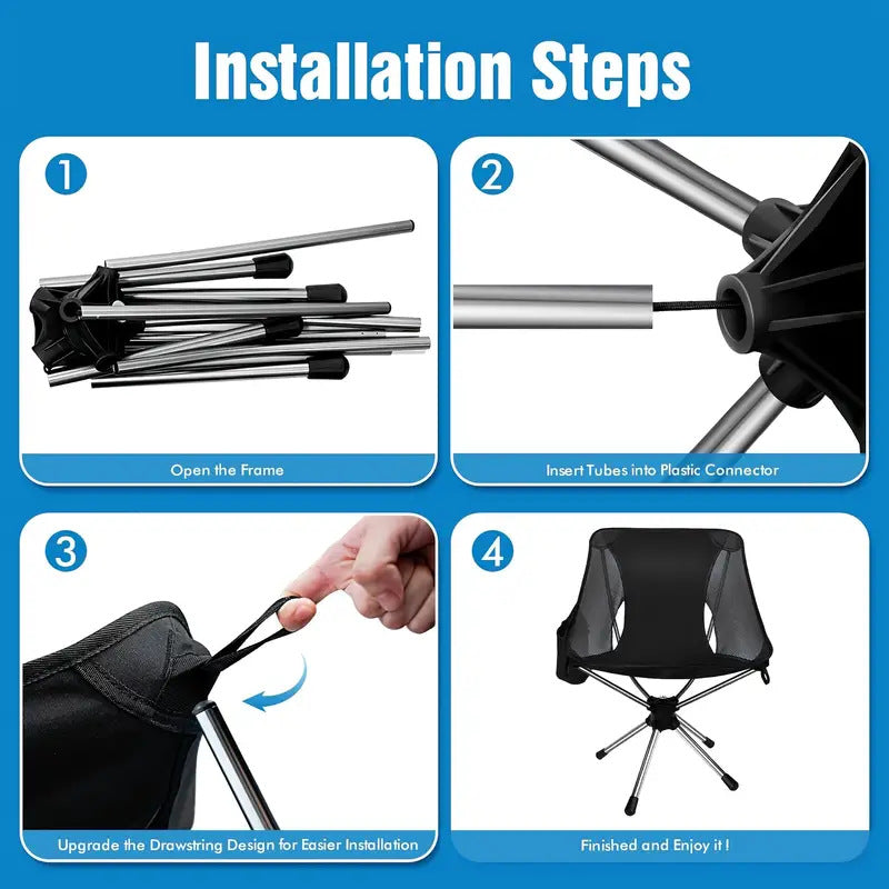 Jituo New Model360Degree Rotating Moon Chair Lightweight Aluminum Alloy Outdoor Camping Folding Beach Chair Portable