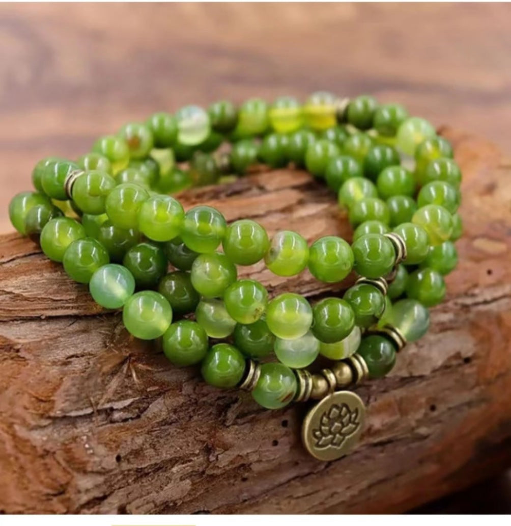 Popular Natural Stone White Pine Gold Flakes Bracelet Bracelet Unisex Bracelet Manufacturer Direct Sale