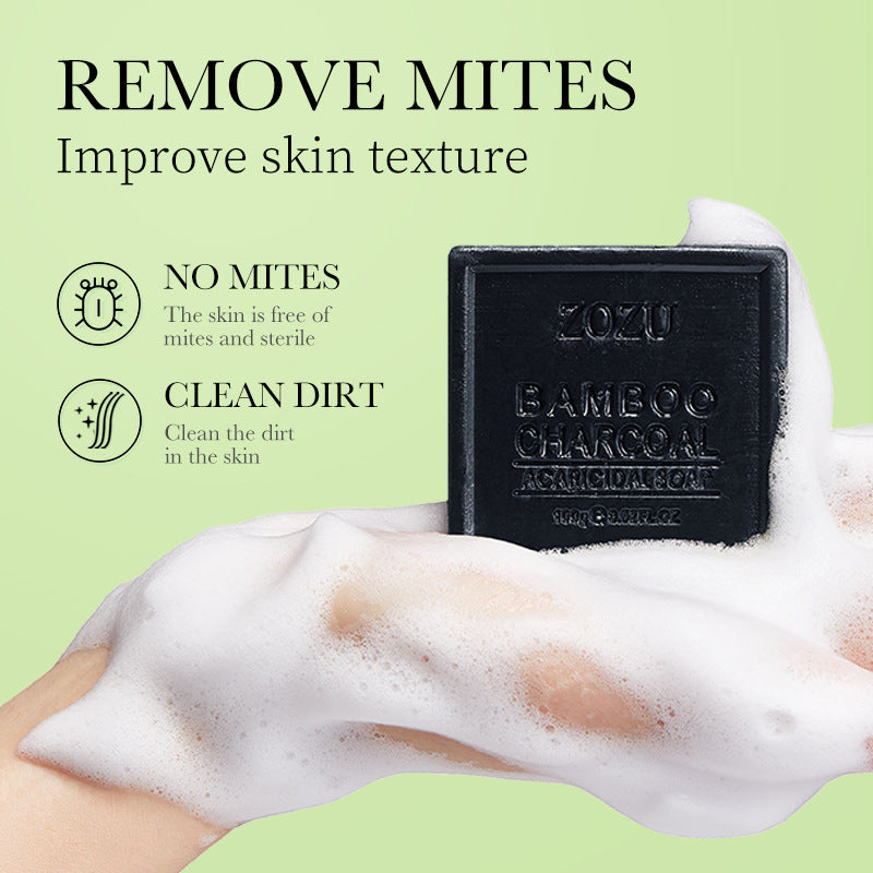 Bamboo Charcoal Soap100g ZOZU Cleansing, bathing, moisturizing essential oil soap  foreign trade wholesale