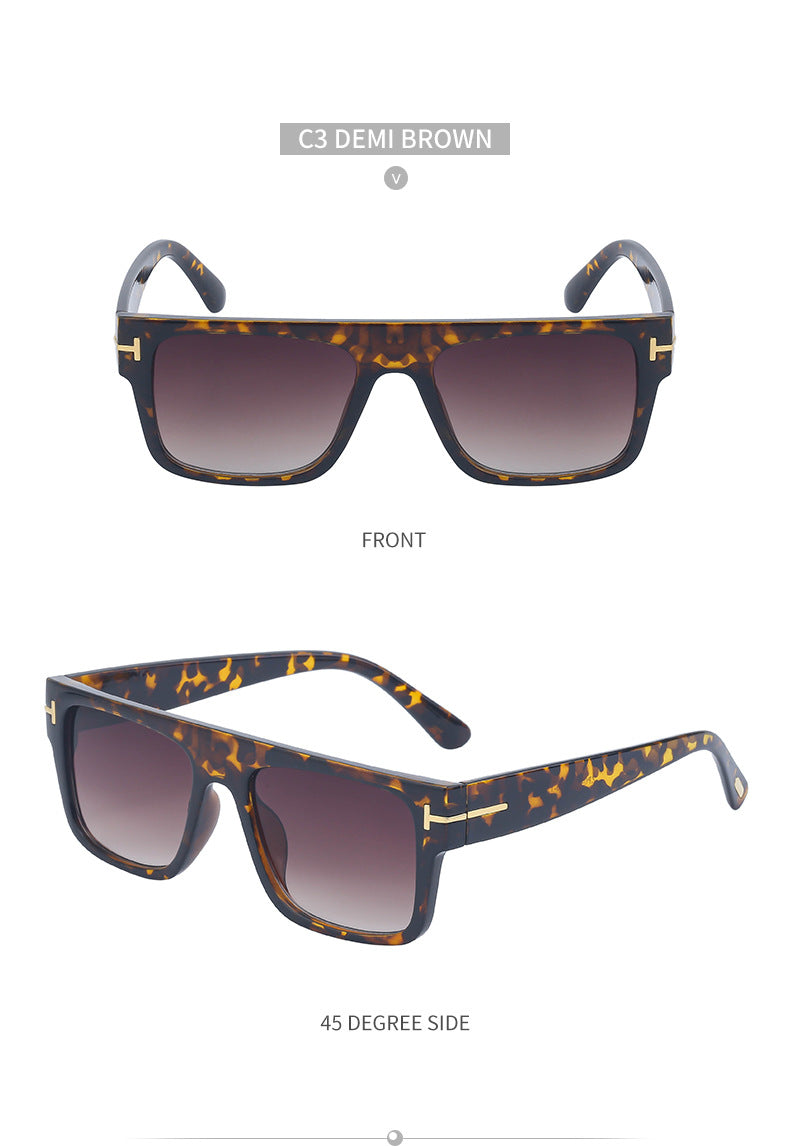 European and American retro women's sunglasses T Square Frame Sunglasses for Women Trendy Glasses Wholesale sunglasses