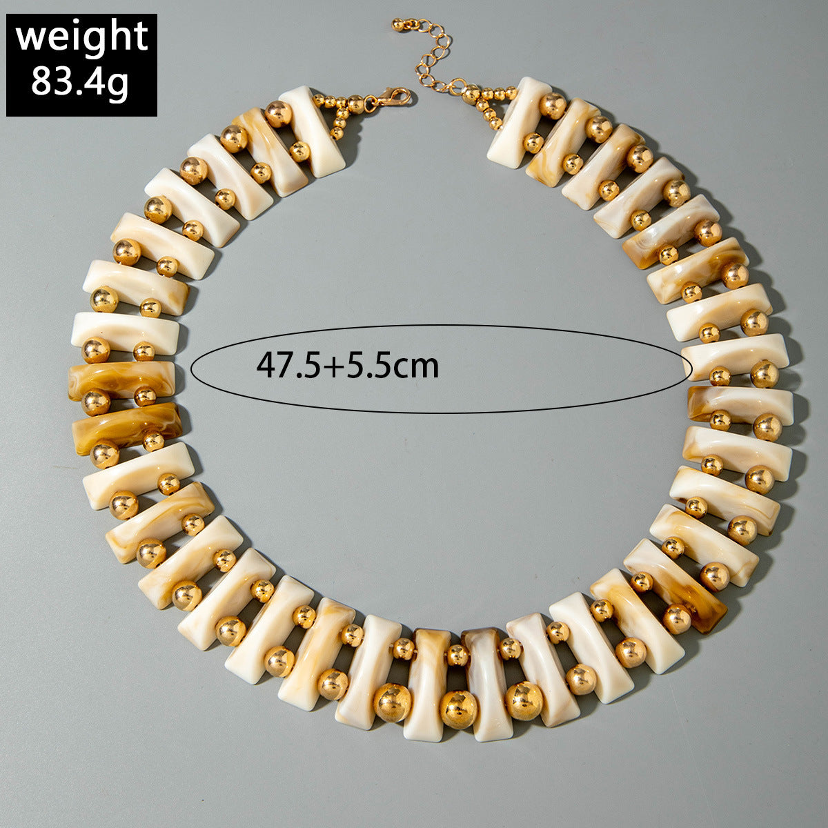 European and American Fashion Trend Exaggerated Necklace Geometric personalized handmade beaded Bohemian style necklace