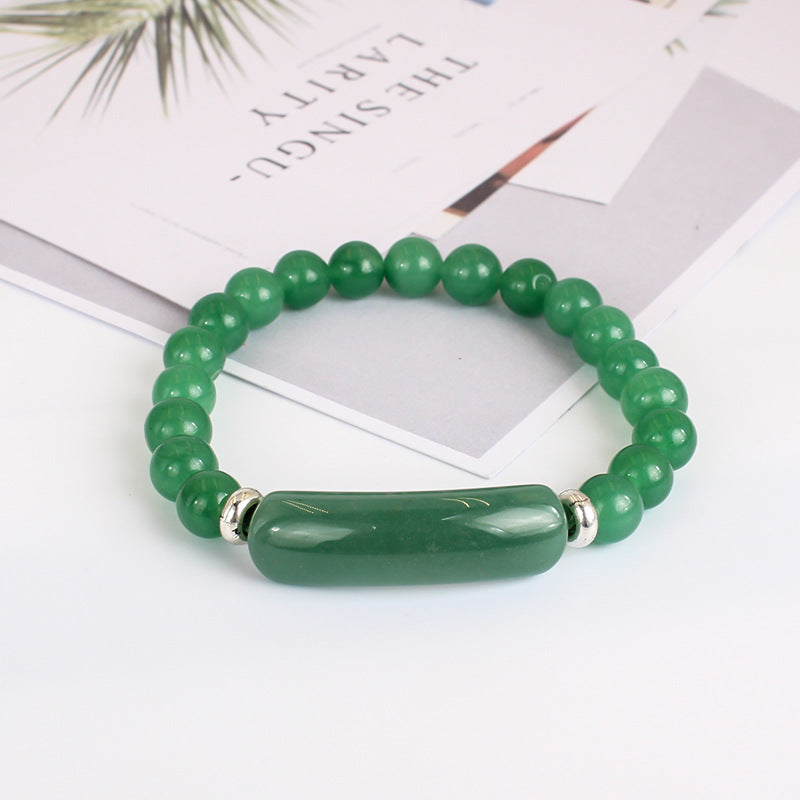 Natural Rose Quartz Beaded Bracelet for Women Fashion Gift Elastic Cord Black Agate White Jade Tiger Eye Stone Bridge Bracelet