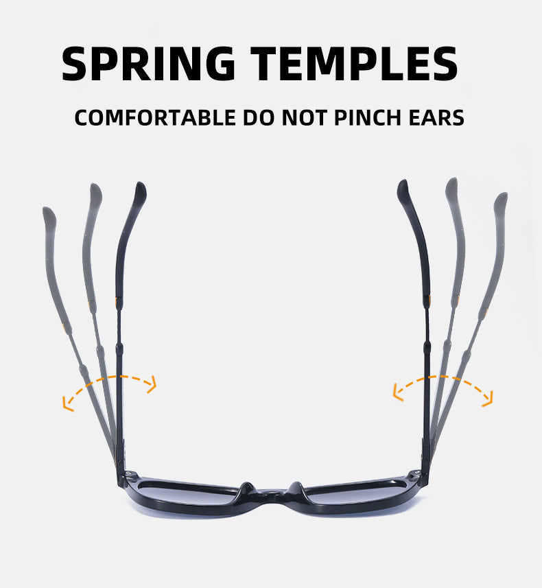 Aluminum-magnesium Spring Mirror Leg Cat Eye Sunglasses Men UV Protection ins Large Frame Sunglasses for Women with High-End Feel