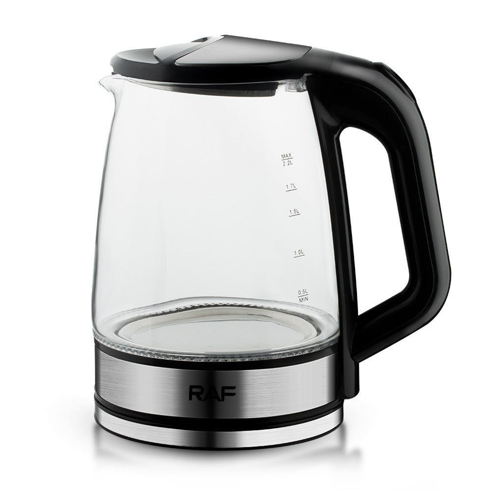 RAF European standard hot-selling household glass electric kettle2.2L Large Capacity Inner Wall Marking Kettle