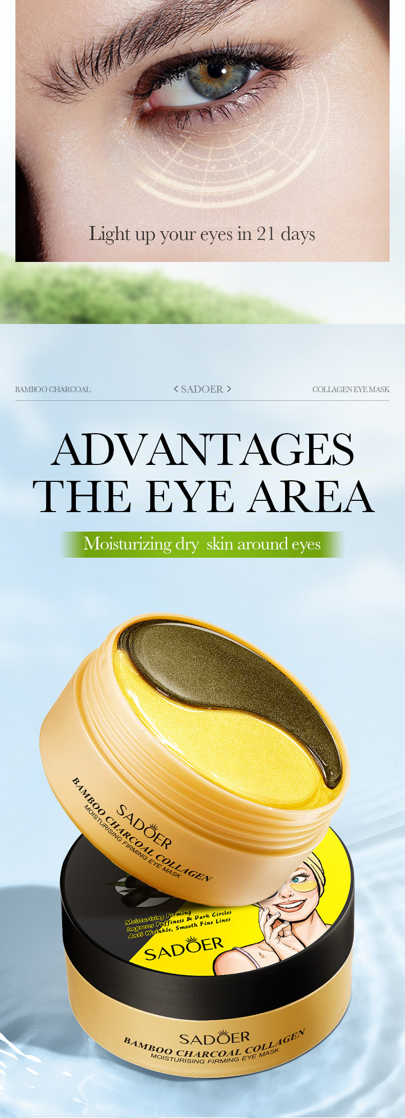 Full English Lavender Collagen Eye Mask80gSADOER Firming and Moisturizing Eye Mask Patch  Wholesale