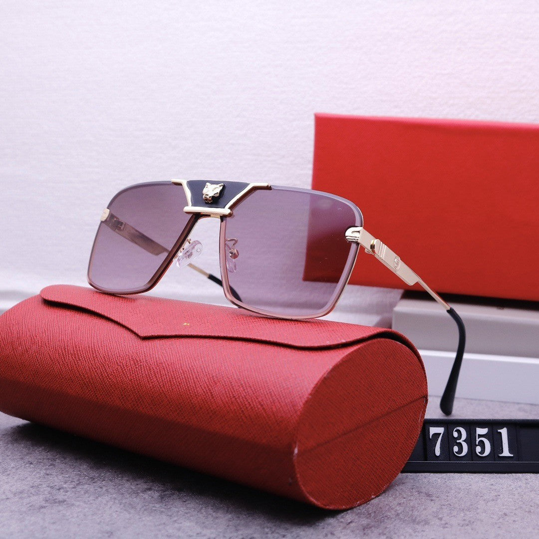 New Fashion Big Brand Sunglasses for Women Driving European and American Style Sunglasses for Men Rimless Cut Edge High-end Sunglasses