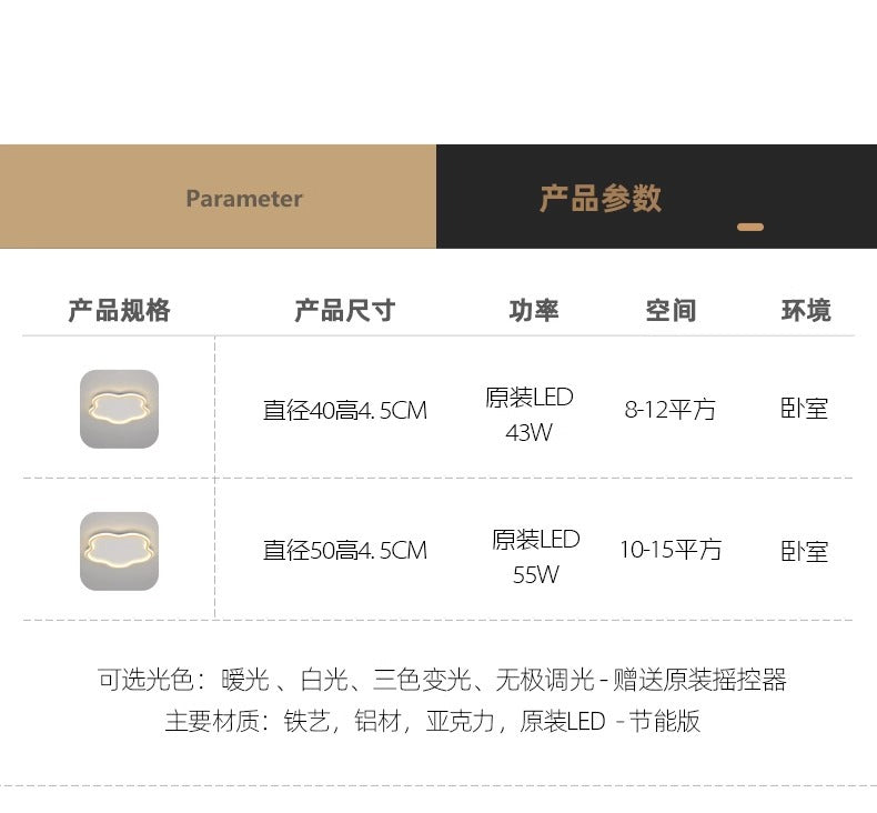 Creative Bedroom Main Light for Home Use led Ceiling Lamp Simple Modern Living Room Lamp Room Restaurant Study Flower Lighting