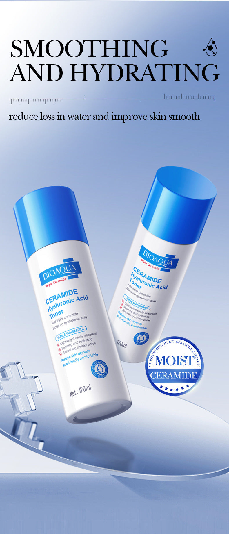 BIOAOUA Ceramide Hyaluronic Acid Moisturizing Toner Tightening Moisturizing Water  Wholesale