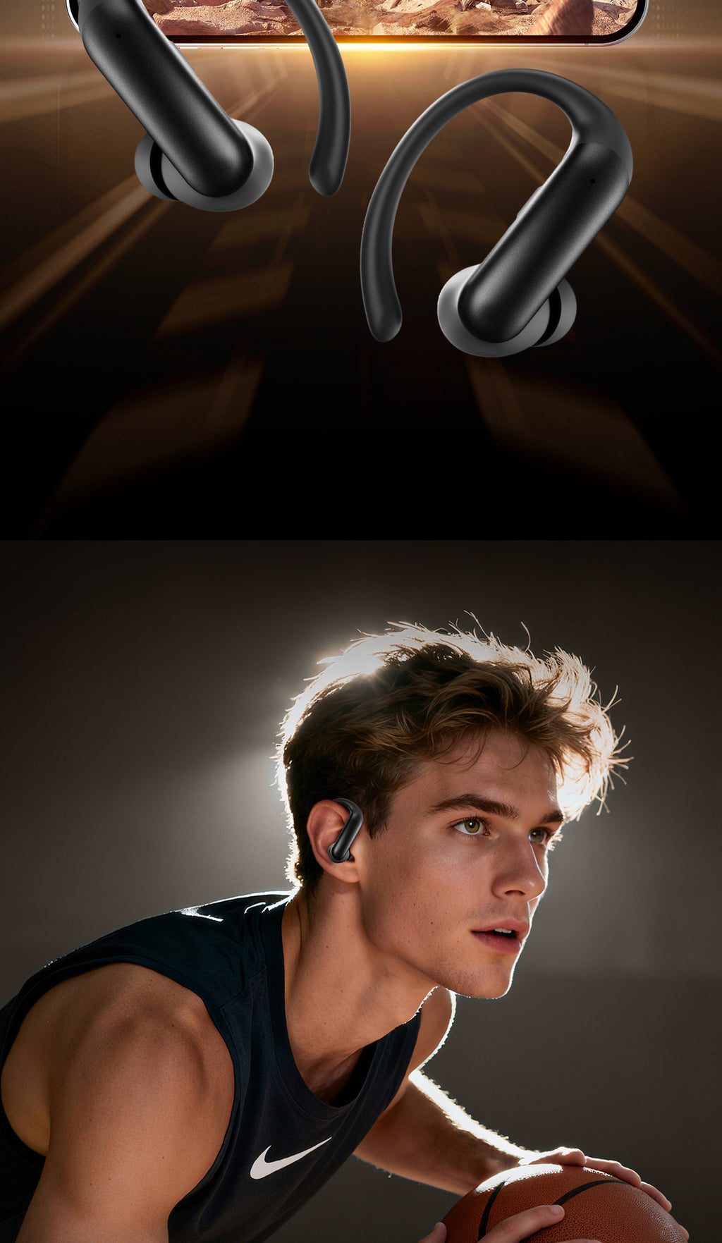 New M145Long Battery Life Ear-Hook and In-Ear Headphones Private Model Low Latency Wireless Bluetooth Earphones