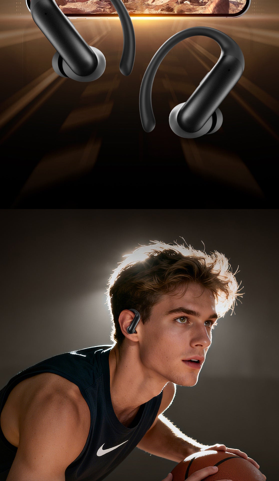 New M145Long Battery Life Ear-Hook and In-Ear Headphones Private Model Low Latency Wireless Bluetooth Earphones