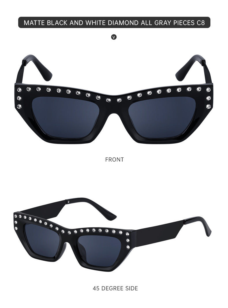 New Fashion Cat Eye Sunglasses for Women Trendy High-end Rhinestone Sunglasses Wholesale sunglasses