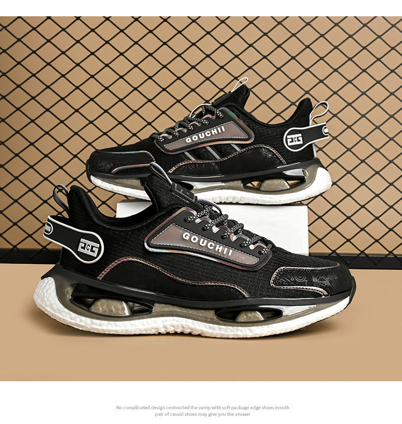 Autumn Hot-Selling Popcorn Rubber Non-Slip Wear-Resistant Sports Running Shoes Mesh Breathable Couple Trendy Casual Shoes